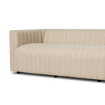 A dramatically channeled outdoor sofa with subtly textured upholstery for a clean, inviting look. Cover or store indoors during inclement weather and when not in use Amethyst Home provides interior design, new home construction design consulting, vintage area rugs, and lighting in the Calabasas metro area.