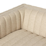 A dramatically channeled outdoor sofa with subtly textured upholstery for a clean, inviting look. Cover or store indoors during inclement weather and when not in use Amethyst Home provides interior design, new home construction design consulting, vintage area rugs, and lighting in the Des Moines metro area.