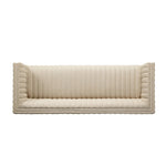 A dramatically channeled outdoor sofa with subtly textured upholstery for a clean, inviting look. Cover or store indoors during inclement weather and when not in use Amethyst Home provides interior design, new home construction design consulting, vintage area rugs, and lighting in the Monterey metro area.