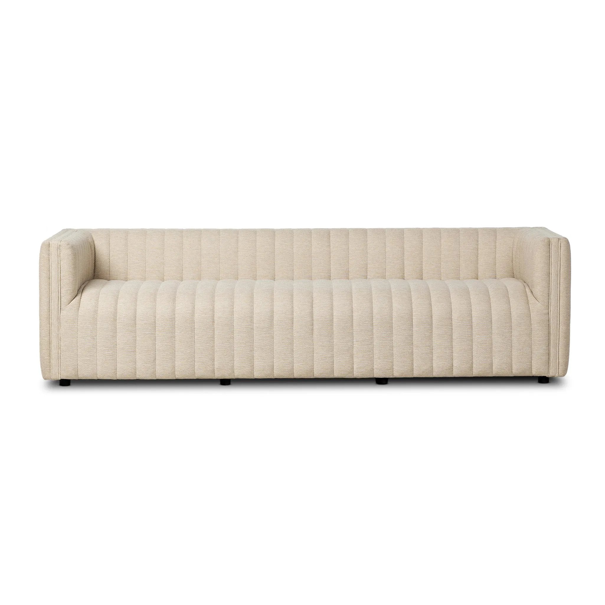 A dramatically channeled outdoor sofa with subtly textured upholstery for a clean, inviting look. Cover or store indoors during inclement weather and when not in use Amethyst Home provides interior design, new home construction design consulting, vintage area rugs, and lighting in the Scottsdale metro area.