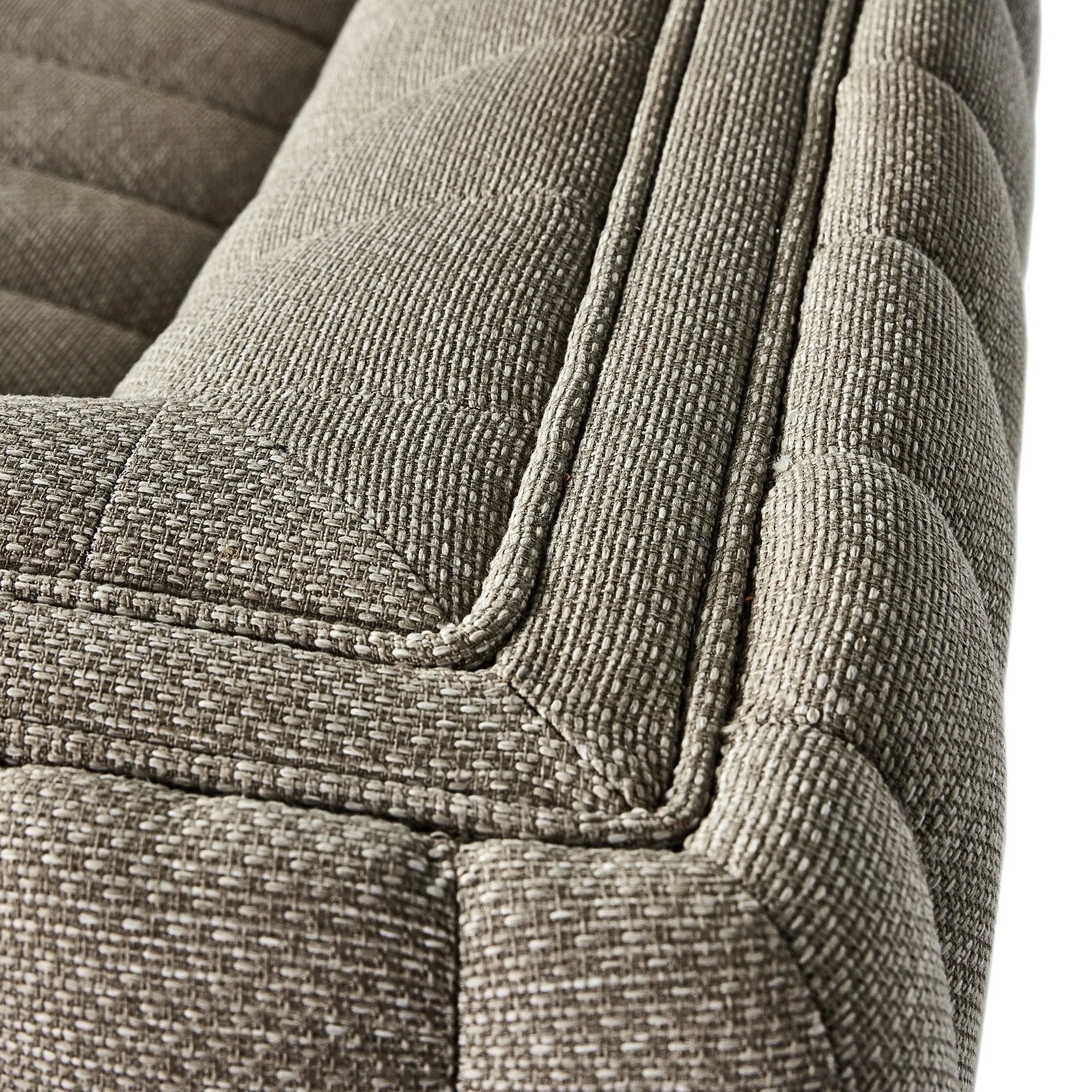 Featuring Augustine Casa Grey Outdoor Sofa-97" by Four Hands at Amethyst Home. A dramatically channeled outdoor sofa with subtly textured upholstery for a clean, inviting look. Cover or store indoors during inclement weather and when not in use.Overall Dimensions: 95.75"w x 35.50"d x 26.75"hWeight : 108.25 lbsMaterials: 100% Olefin, Aluminum, 91% Polyuret. Amethyst Home provides interior design, new home construction design consulting, vintage area rugs, and lighting in the Los Angeles metro area.