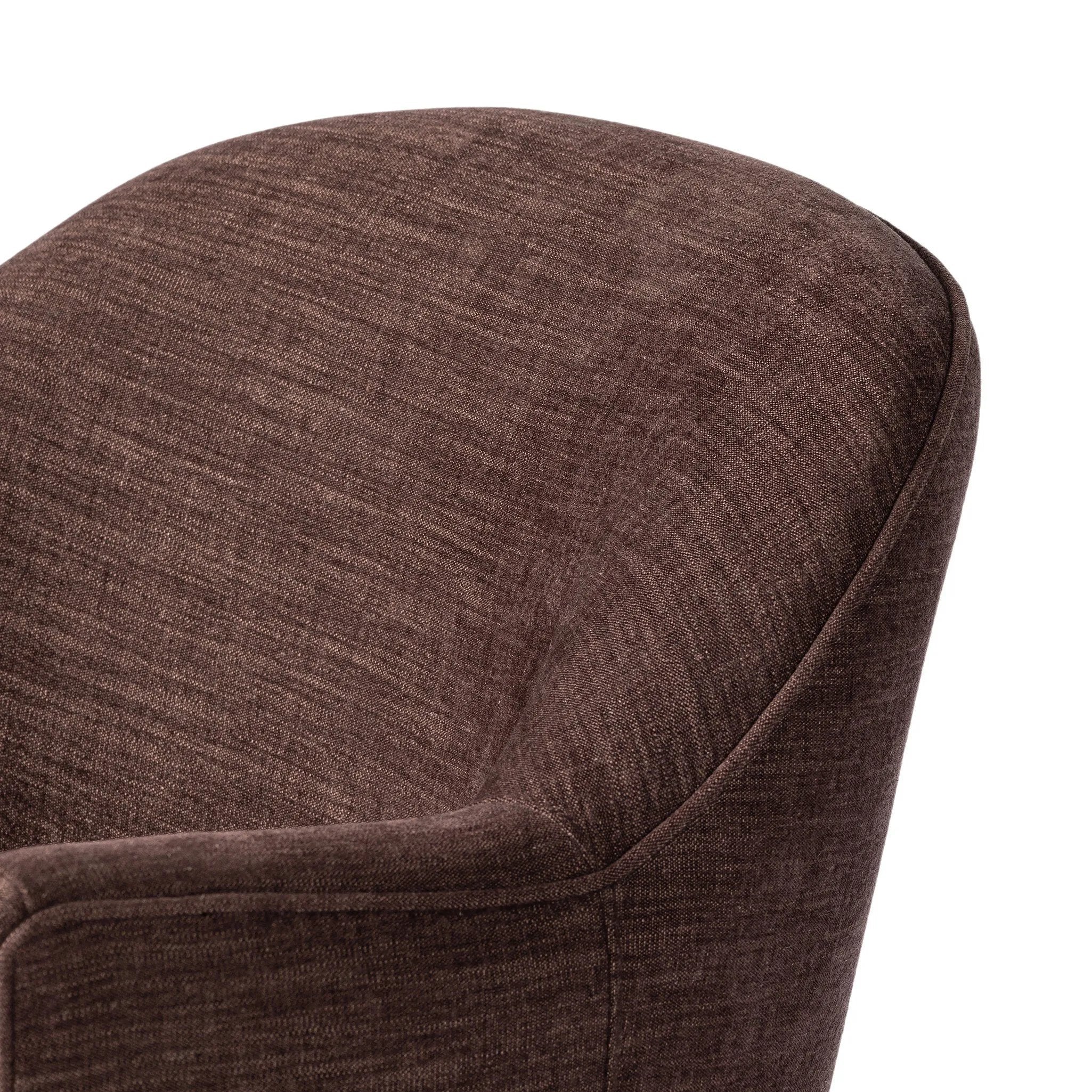 This drum-style, 360-degree swivel chair is covered in a unique plum fabric, with bullion fringe on the bottom for drama.As enthusiasts of wabi sabi design at Amethyst, we love the designer inspired Aurora Fringe Swivel Chair - Laughlin Plum. This item pairs well with other brands such as Surya and is perfect for modern homes Amethyst Home provides interior design, new home construction design consulting, vintage area rugs, and lighting in the Boston metro area.