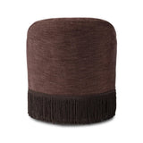 This drum-style, 360-degree swivel chair is covered in a unique plum fabric, with bullion fringe on the bottom for drama.As enthusiasts of wabi sabi design at Amethyst, we love the designer inspired Aurora Fringe Swivel Chair - Laughlin Plum. This item pairs well with other brands such as Surya and is perfect for modern homes Amethyst Home provides interior design, new home construction design consulting, vintage area rugs, and lighting in the Calabasas metro area.