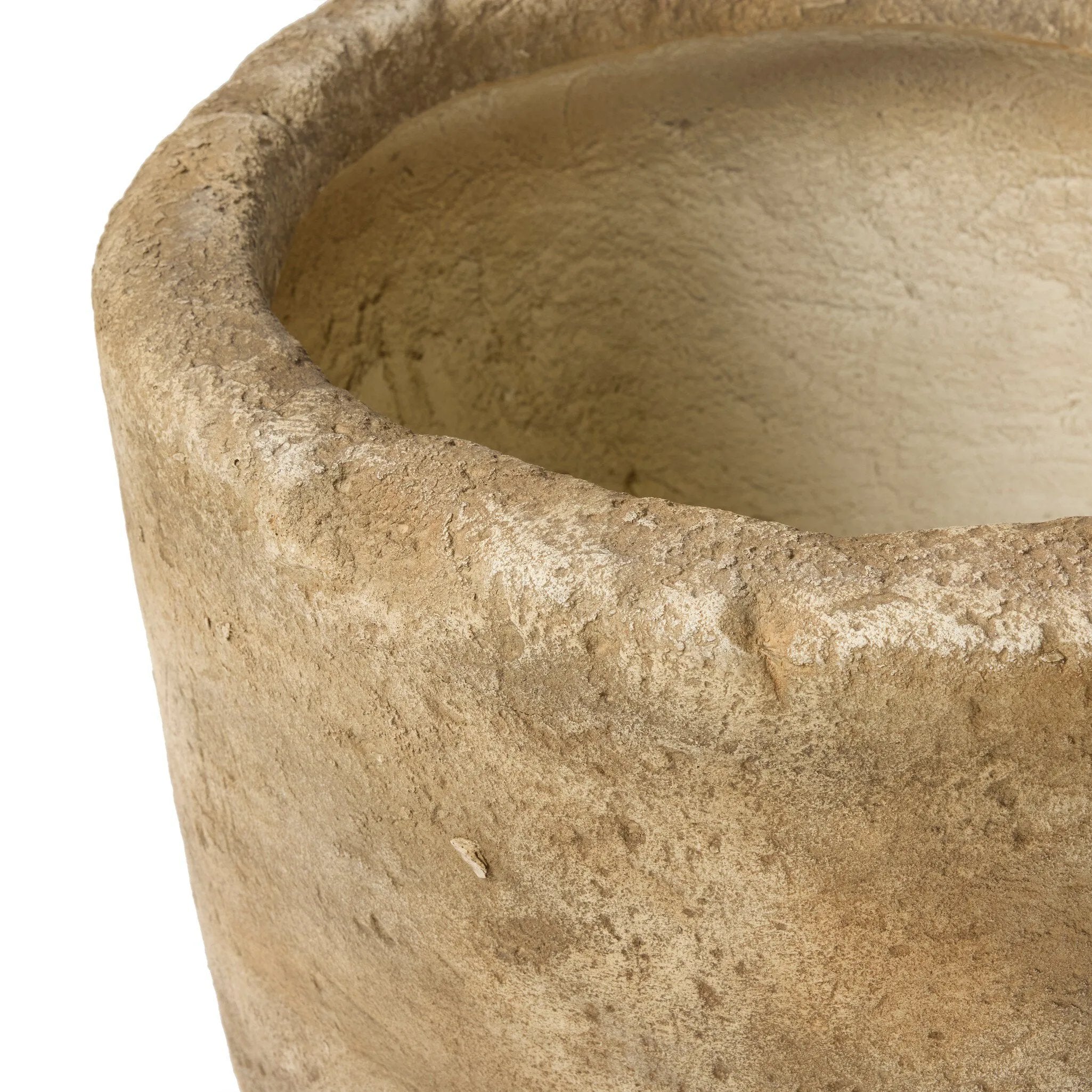 Tonal brown and tan hues define the rich geological texture of this drum planter's faux stone finish, reminiscent of artifacts and primitive tools.As enthusiasts of wabi sabi design at Amethyst, we love the optimistic inspired Aziel Planter - Textured Stone. This item pairs well with other brands such as Four Hands and is perfect for loft homes Amethyst Home provides interior design, new home construction design consulting, vintage area rugs, and lighting in the San Diego metro area.