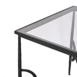 A slim frame of hammered gunmetal pairs with tempered glass, for a clean and timeless end table look. Stretchers attach to metal loops for an elevated design detail Amethyst Home provides interior design, new home construction design consulting, vintage area rugs, and lighting in the Laguna Beach metro area.