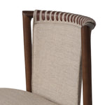 Midcentury-inspired with its minimalist wooden frame, this armless dining chair features a low back and float-like upholstered seat Amethyst Home provides interior design, new home construction design consulting, vintage area rugs, and lighting in the San Diego metro area.