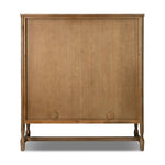 A classically constructed cabinet meets a clever storage solution. Two sets of large, flat-paneled doors conceal spacious shelves. Subtle hardware accents weathered oak. A design collaboration by Amber Lewis and Four Hands. This item has limited online distribution and may not be sold on websites without prior approval. Amethyst Home provides interior design, new home construction design consulting, vintage area rugs, and lighting in the Calabasas metro area.