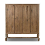 A classically constructed cabinet meets a clever storage solution. Two sets of large, flat-paneled doors conceal spacious shelves. Subtle hardware accents weathered oak. A design collaboration by Amber Lewis and Four Hands. This item has limited online distribution and may not be sold on websites without prior approval. Amethyst Home provides interior design, new home construction design consulting, vintage area rugs, and lighting in the Portland metro area.
