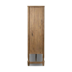 A classically constructed cabinet meets a clever storage solution. Two sets of large, flat-paneled doors conceal spacious shelves. Subtle hardware accents weathered oak. A design collaboration by Amber Lewis and Four Hands. This item has limited online distribution and may not be sold on websites without prior approval. Amethyst Home provides interior design, new home construction design consulting, vintage area rugs, and lighting in the Seattle metro area.