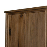 A classically constructed cabinet meets a clever storage solution. Two sets of large, flat-paneled doors conceal spacious shelves. Subtle hardware accents weathered oak. A design collaboration by Amber Lewis and Four Hands. This item has limited online distribution and may not be sold on websites without prior approval. Amethyst Home provides interior design, new home construction design consulting, vintage area rugs, and lighting in the Tampa metro area.