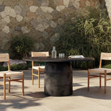 Featuring Basil Aged Grey Outdoor Dining Table by Four Hands at Amethyst Home. This Basil Aged Grey Outdoor Dining Table offers a stylish and durable outdoor dining solution for your space. Crafted with a beautiful aged grey finish, this dining table is not only visually appealing but also able to withstand the elements. With its sturdy construction, it is perf. Amethyst Home provides interior design, new home construction design consulting, vintage area rugs, and lighting in the Omaha metro area.