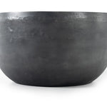 An aged grey finish highlights aluminum's natural depth, for a sleek, simple look with implied movement. Stylish indoors or out. Cover or store indoors during inclement weather and when not in use.As lovers of wabi sabi style at Amethyst, we love the warm modern inspired Basil Outdoor End Table - Aged Grey. Amethyst Home provides interior design, new home construction design consulting, vintage area rugs, and lighting in the Charlotte metro area.