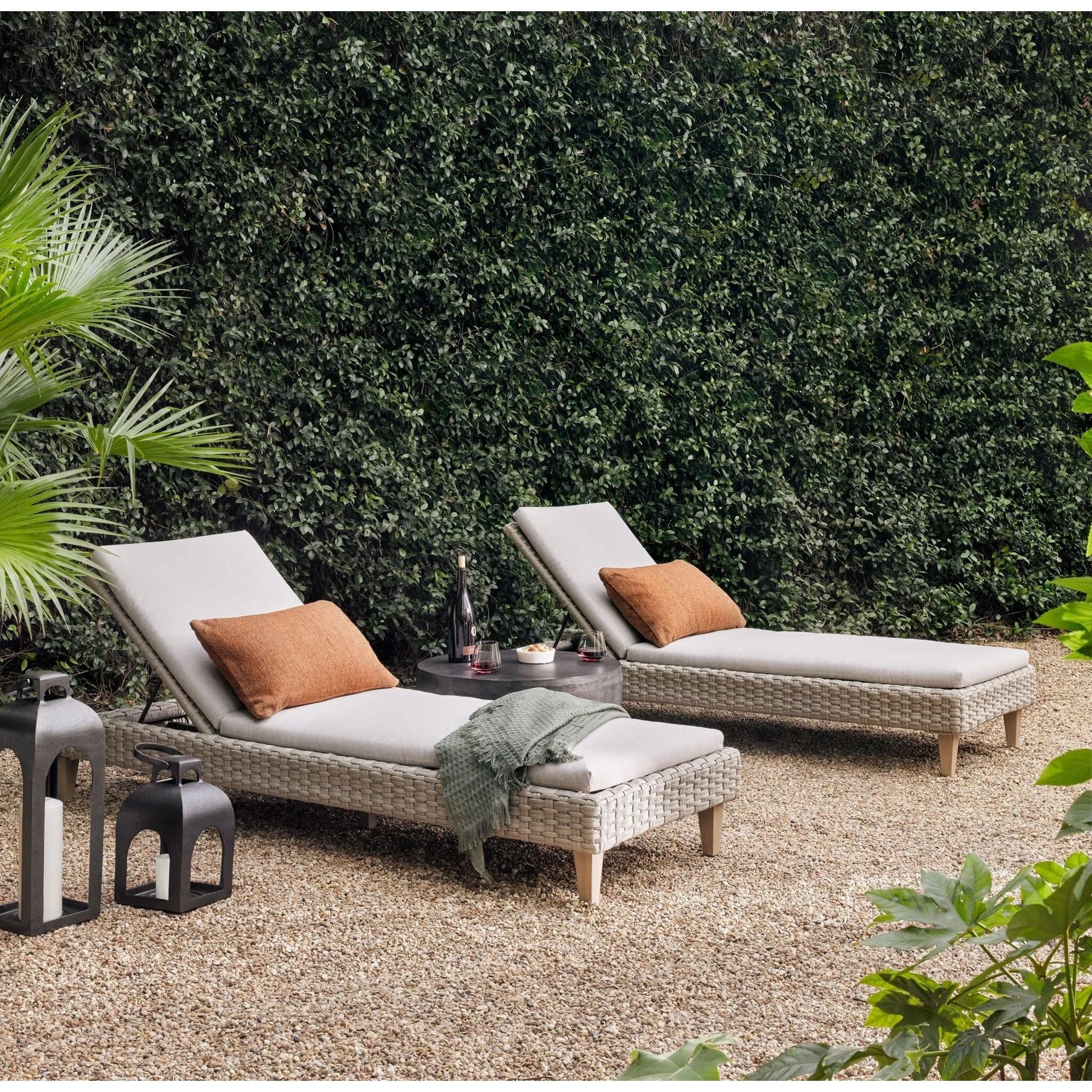 An aged grey finish highlights aluminum's natural depth, for a sleek, simple look with implied movement. Stylish indoors or out. Cover or store indoors during inclement weather and when not in use.As lovers of wabi sabi style at Amethyst, we love the warm modern inspired Basil Outdoor End Table - Aged Grey. Amethyst Home provides interior design, new home construction design consulting, vintage area rugs, and lighting in the Seattle metro area.