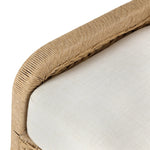 For a casual, coastal vibe, this outdoor chair takes on the classic slipper silhouette with added dimension and movement atop a 360-swivel base. It's all about the heavy braided weave technique: Faux banana leaf comes together in a mix of weave formats for added visual interest, finishing with a cord wrap detail on the arms. Amethyst Home provides interior design, new home construction design consulting, vintage area rugs, and lighting in the Boston metro area.