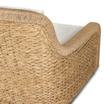 For a casual, coastal vibe, this outdoor chair takes on the classic slipper silhouette with added dimension and movement atop a 360-swivel base. It's all about the heavy braided weave technique: Faux banana leaf comes together in a mix of weave formats for added visual interest, finishing with a cord wrap detail on the arms. Amethyst Home provides interior design, new home construction design consulting, vintage area rugs, and lighting in the Park City metro area.