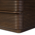Inspired by aerodynamic-inspired Streamline Moderne style, stacked scalloped reeding wraps this spiced oak dresser with six spacious drawers. The result: a beautifully rhythmic, repeated look. With integrated hardware for a clean finish.As fans of natural materials at Amethyst, we love the nature inspired Benny 6 Drawer Dresser - Spiced Oak Veneer. Amethyst Home provides interior design, new home construction design consulting, vintage area rugs, and lighting in the Portland metro area.