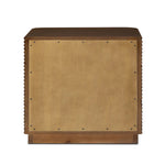 Inspired by aerodynamic-inspired Streamline Moderne style, stacked scalloped reeding wraps this spiced oak nightstand. The result: a beautifully rhythmic, repeated look. With integrated hardware for a clean finish.As lovers of modern aesthetics at Amethyst, we love the warm modern inspired Benny Nightstand - Spiced Oak Veneer. Amethyst Home provides interior design, new home construction design consulting, vintage area rugs, and lighting in the Alpharetta metro area.