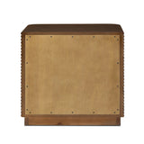 Inspired by aerodynamic-inspired Streamline Moderne style, stacked scalloped reeding wraps this spiced oak nightstand. The result: a beautifully rhythmic, repeated look. With integrated hardware for a clean finish.As lovers of modern aesthetics at Amethyst, we love the warm modern inspired Benny Nightstand - Spiced Oak Veneer. Amethyst Home provides interior design, new home construction design consulting, vintage area rugs, and lighting in the Alpharetta metro area.