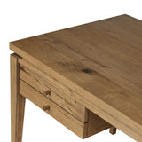 Featuring Bergstrom Warm Natural Oak Veneer Desk by Four Hands at Amethyst Home. Warm up your workspace with this light-finished writing desk of rich character oak. Tapered legs and subtle corner relief details create a simplified look that complements a home office or flex space. Complete with thoughtful touches like built-in cord management, a flip-top ou. Amethyst Home provides interior design, new home construction design consulting, vintage area rugs, and lighting in the Charlotte metro area.