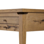Featuring Bergstrom Warm Natural Oak Veneer Desk by Four Hands at Amethyst Home. Warm up your workspace with this light-finished writing desk of rich character oak. Tapered legs and subtle corner relief details create a simplified look that complements a home office or flex space. Complete with thoughtful touches like built-in cord management, a flip-top ou. Amethyst Home provides interior design, new home construction design consulting, vintage area rugs, and lighting in the San Diego metro area.
