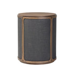 A balance of materials and shape, texture and detail. Warm sungkai wood frames lacquered, black linen side panels. A hidden door opens to interior storage, finishing off this design-forward coffee table with a clever touch.As lovers of wabi sabi materials at Amethyst, we love the designer inspired Bertie End Table. Amethyst Home provides interior design, new home construction design consulting, vintage area rugs, and lighting in the Boston metro area.