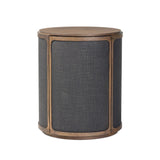 A balance of materials and shape, texture and detail. Warm sungkai wood frames lacquered, black linen side panels. A hidden door opens to interior storage, finishing off this design-forward coffee table with a clever touch.As lovers of wabi sabi materials at Amethyst, we love the designer inspired Bertie End Table. Amethyst Home provides interior design, new home construction design consulting, vintage area rugs, and lighting in the Boston metro area.