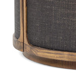 A balance of materials and shape, texture and detail. Warm sungkai wood frames lacquered, black linen side panels. A hidden door opens to interior storage, finishing off this design-forward coffee table with a clever touch.As lovers of wabi sabi materials at Amethyst, we love the designer inspired Bertie End Table. Amethyst Home provides interior design, new home construction design consulting, vintage area rugs, and lighting in the Calabasas metro area.