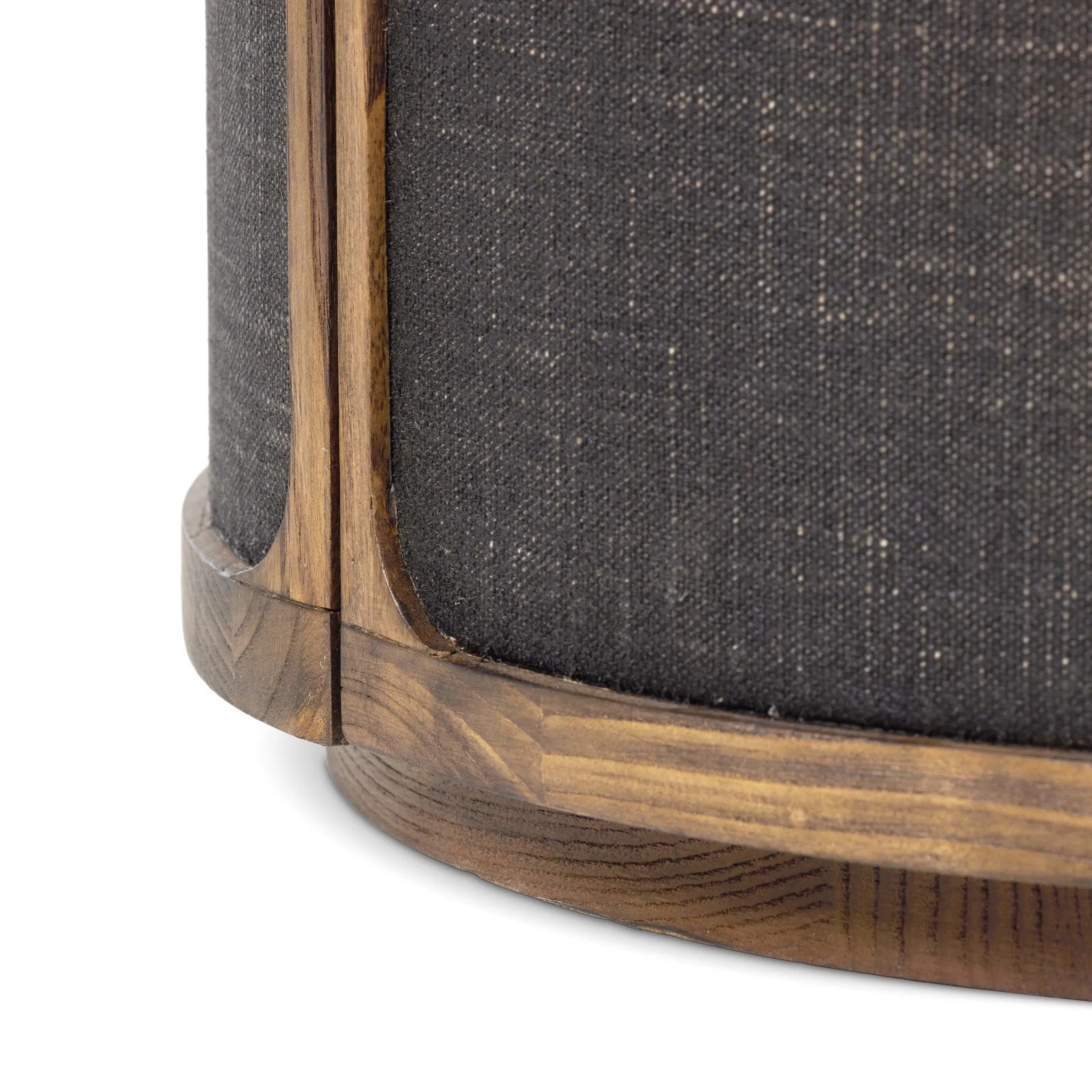 A balance of materials and shape, texture and detail. Warm sungkai wood frames lacquered, black linen side panels. A hidden door opens to interior storage, finishing off this design-forward coffee table with a clever touch.As lovers of wabi sabi materials at Amethyst, we love the designer inspired Bertie End Table. Amethyst Home provides interior design, new home construction design consulting, vintage area rugs, and lighting in the Calabasas metro area.
