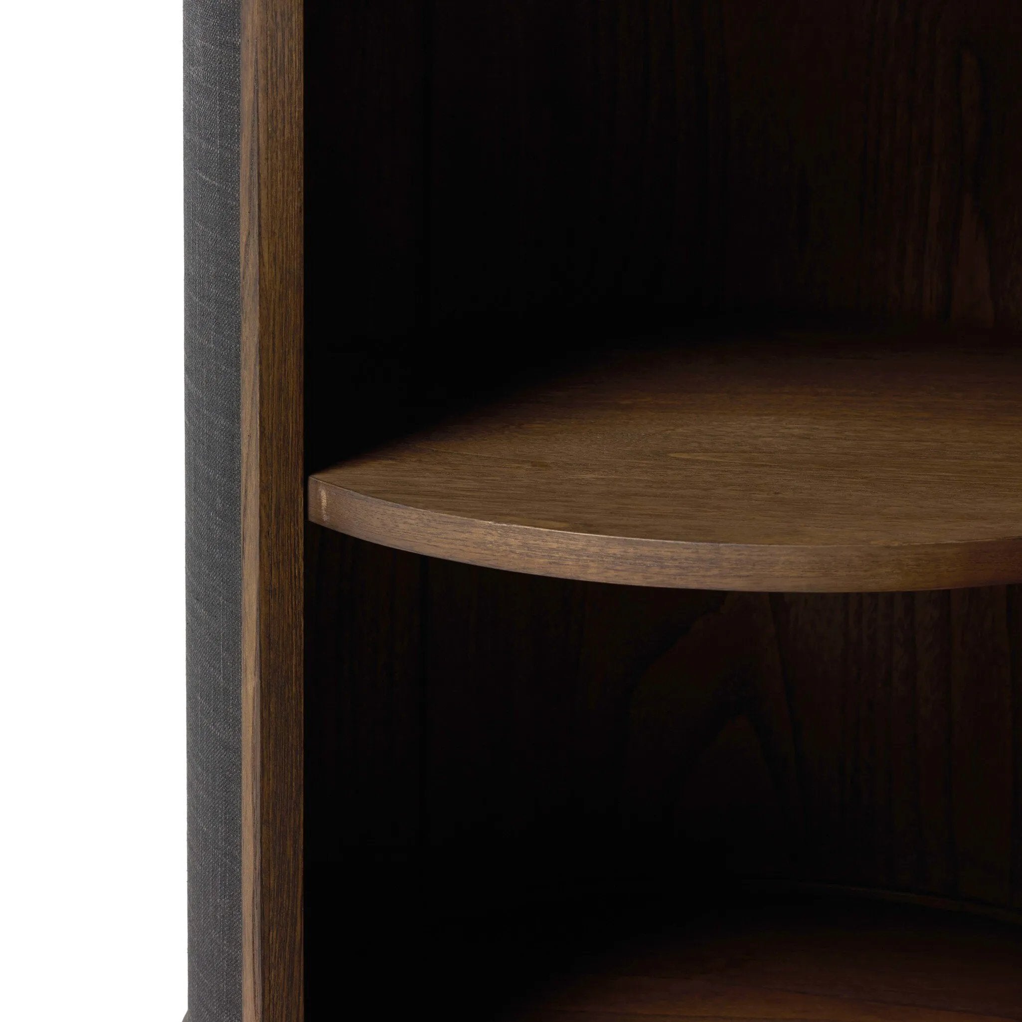 A balance of materials and shape, texture and detail. Warm sungkai wood frames lacquered, black linen side panels. A hidden door opens to interior storage, finishing off this design-forward coffee table with a clever touch.As lovers of wabi sabi materials at Amethyst, we love the designer inspired Bertie End Table. Amethyst Home provides interior design, new home construction design consulting, vintage area rugs, and lighting in the Charlotte metro area.