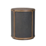 A balance of materials and shape, texture and detail. Warm sungkai wood frames lacquered, black linen side panels. A hidden door opens to interior storage, finishing off this design-forward coffee table with a clever touch.As lovers of wabi sabi materials at Amethyst, we love the designer inspired Bertie End Table. Amethyst Home provides interior design, new home construction design consulting, vintage area rugs, and lighting in the Tampa metro area.