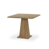 A squared shape and smaller scale makes this bistro-style table perfect for intimate spaces. Made from solid oak with a beautifully light finish, a tapered base and softened bullnose edges reflect a traditional look that works into any space with ease. Amethyst Home provides interior design, new home construction design consulting, vintage area rugs, and lighting in the Des Moines metro area.