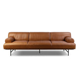 A low-slung and layered design inspired by mid-century Italian seating. The sofa balances a slim metal frame with a voluminous feather-blended interior wrapped in top-grain leather that only gets better with age.As enthusiasts of luxe style at Amethyst, we love the nature inspired Blaine Sofa -96" - Lorento Cognac. Amethyst Home provides interior design, new home construction design consulting, vintage area rugs, and lighting in the Alpharetta metro area.