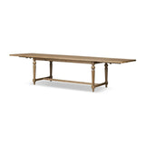 Featuring Blinn Worn Oak Veneer Extension Dining Table by Four Hands at Amethyst Home. Bring a traditional look to the dining room for parties large or small. A turned, tapered base of solid oak support a rectangular tabletop of oak veneer, with a warm, worn finish. On both ends, breadboard extensions provide the option to expand to fit up to 12 guests. Amethyst Home provides interior design, new home construction design consulting, vintage area rugs, and lighting in the Salt Lake City metro area.
