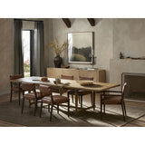 Featuring Blinn Worn Oak Veneer Extension Dining Table by Four Hands at Amethyst Home. Bring a traditional look to the dining room for parties large or small. A turned, tapered base of solid oak support a rectangular tabletop of oak veneer, with a warm, worn finish. On both ends, breadboard extensions provide the option to expand to fit up to 12 guests. Sh. Amethyst Home provides interior design, new home construction design consulting, vintage area rugs, and lighting in the Scottsdale metro area.