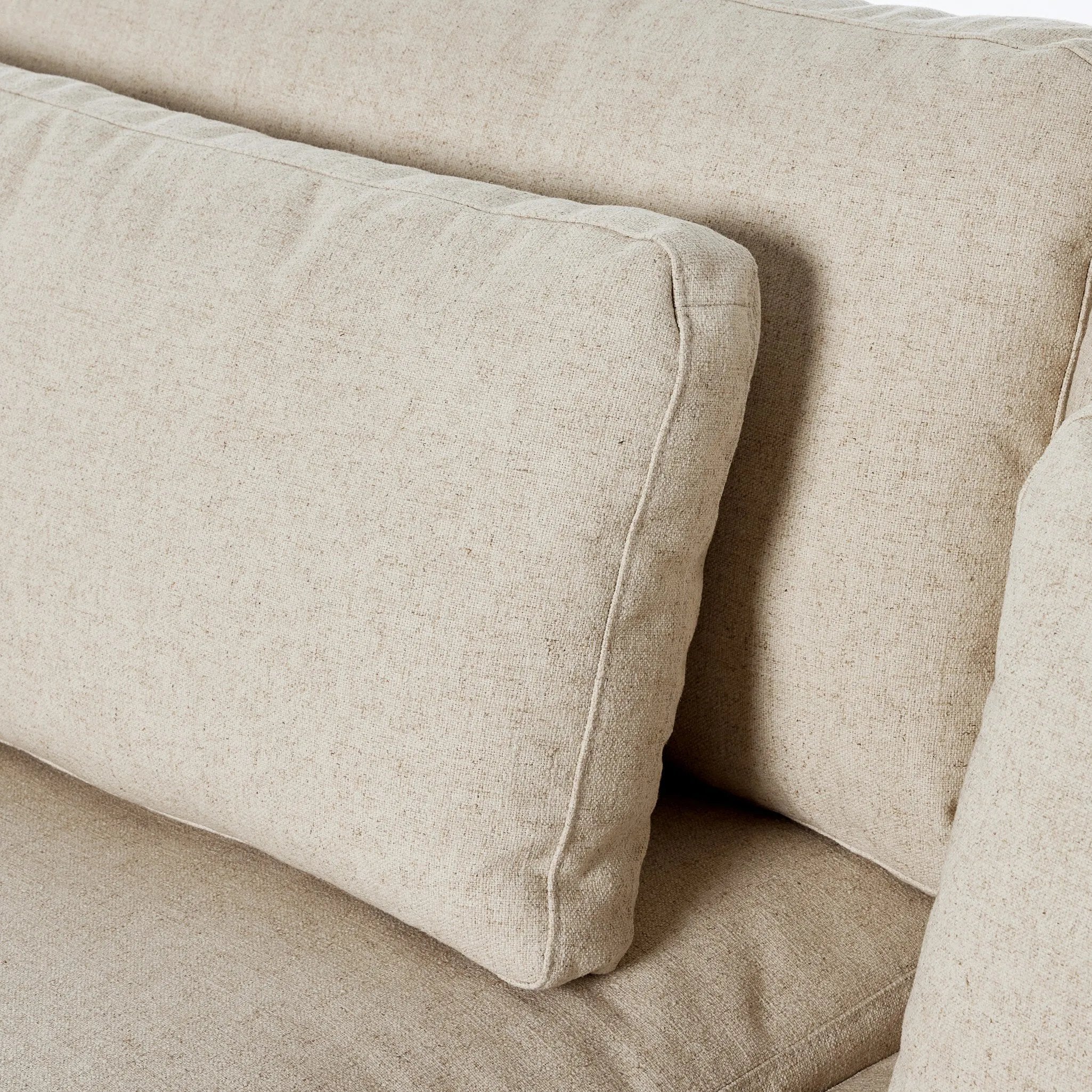 Featuring Bloor Antwerp Natural Slipcover Sofa by Four Hands at Amethyst Home. Enhance the look of your living space with the Bloor 98" - Antwerp Natural Sofas Slipcover Sofa. This high-quality sofa provides comfortable seating and a stylish accent for any room. Made with durable materials, it offers long-lasting use and easy maintenance. 
Overall Dimension. Amethyst Home provides interior design, new home construction design consulting, vintage area rugs, and lighting in the Charlotte metro area.