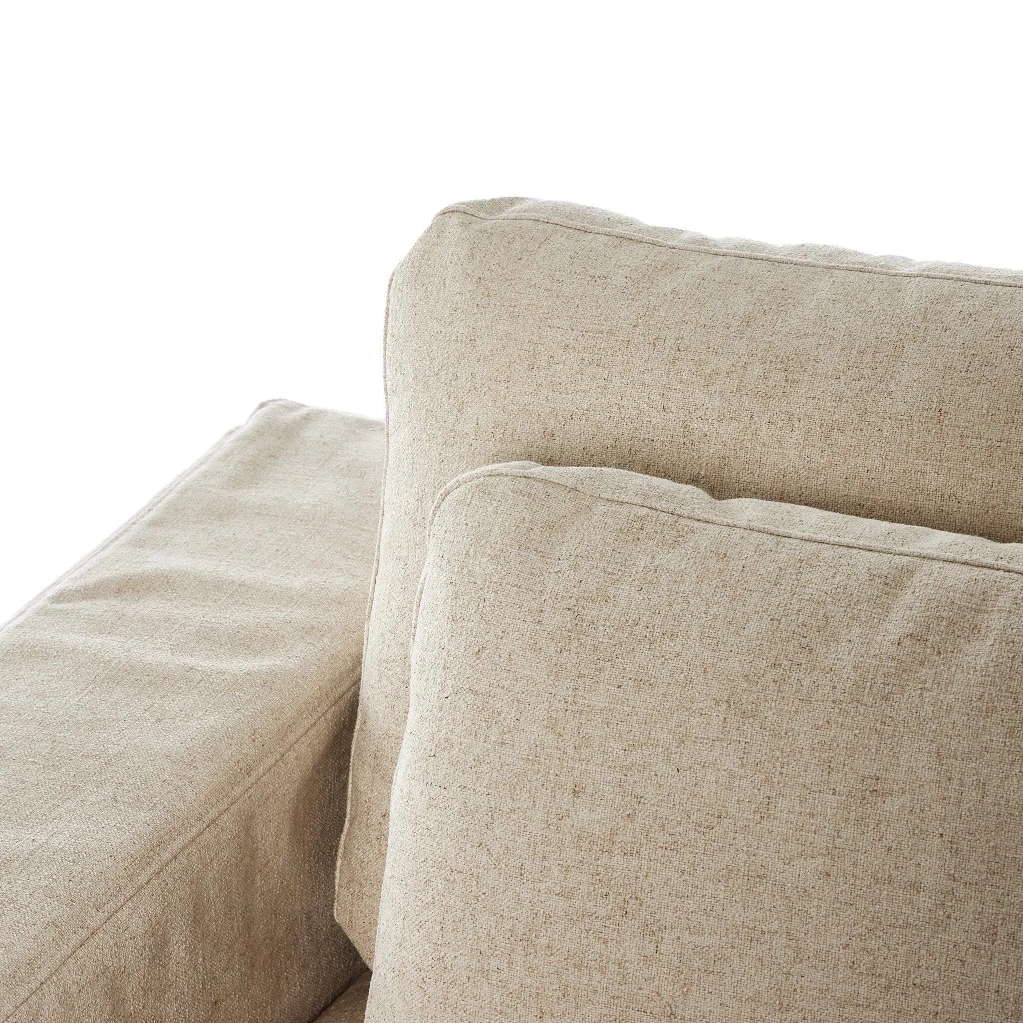 Featuring Bloor Antwerp Natural Slipcover Sofa by Four Hands at Amethyst Home. Enhance the look of your living space with the Bloor 98" - Antwerp Natural Sofas Slipcover Sofa. This high-quality sofa provides comfortable seating and a stylish accent for any room. Made with durable materials, it offers long-lasting use and easy maintenance. 
Overall Dimen. Amethyst Home provides interior design, new home construction design consulting, vintage area rugs, and lighting in the Newport Beach metro area.