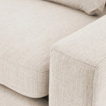 Featuring Bloor Essence Natural Sofa by Four Hands at Amethyst Home. Deep, modern and seductive. This dramatic, spacious sofa is covered in a durable light neutral woven fabric that mixes well with any color palette.Overall Dimensions: 98.00"w x 46.00"d x 31.00"hMaterials : 49% Viscose (Rayon), 22% Flax/Linen, 18% Polyester, 11% CottonWeight : 154.32 lbs. Amethyst Home provides interior design, new home construction design consulting, vintage area rugs, and lighting in the Austin metro area.
