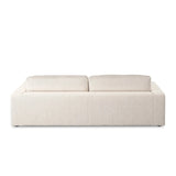 Featuring Bloor Essence Natural Sofa by Four Hands at Amethyst Home. Deep, modern and seductive. This dramatic, spacious sofa is covered in a durable light neutral woven fabric that mixes well with any color palette.Overall Dimensions: 98.00"w x 46.00"d x 31.00"hMaterials : 49% Viscose (Rayon), 22% Flax/Linen, 18% Polyester, 11% CottonWeight : 154.32 lbs. Amethyst Home provides interior design, new home construction design consulting, vintage area rugs, and lighting in the Boston metro area.
