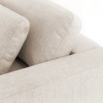 Featuring Bloor Essence Natural Sofa by Four Hands at Amethyst Home. Deep, modern and seductive. This dramatic, spacious sofa is covered in a durable light neutral woven fabric that mixes well with any color palette.Overall Dimensions: 98.00"w x 46.00"d x 31.00"hMaterials : 49% Viscose (Rayon), 22% Flax/Linen, 18% Polyester, 11% CottonWeight : 154.32 lbs. Amethyst Home provides interior design, new home construction design consulting, vintage area rugs, and lighting in the Nashville metro area.