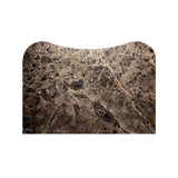 Fluid contours give shape to this solid mindi nightstand, topped with a dark brown marble top. Two doors with knobbed pulls open to inset shelves for organized bedside storage.As enthusiasts of luxe style at Amethyst, we love the optimistic inspired Boa Nightstand - Espresso Mindi Veneer - Dark Honed Emperador Marble. Amethyst Home provides interior design, new home construction design consulting, vintage area rugs, and lighting in the Los Angeles metro area.