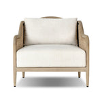 A fresh take on the traditional, this outdoor chair reimagines classic silhouettes with faux banana leaf panels bringing heavy texture to the frame. The camel back and swooping curves add softness, with removable cushions in a linen-like fabric adding comfort. Cover or store inside during inclement weather and when not in use. Amethyst Home provides interior design, new home construction design consulting, vintage area rugs, and lighting in the Kansas City metro area.