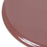 Add an extra surface anywhere with a pedestal end table with a glossy plum finish Amethyst Home provides interior design, new home construction design consulting, vintage area rugs, and lighting in the Boston metro area.