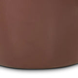 Add an extra surface anywhere with a pedestal end table with a glossy plum finish Amethyst Home provides interior design, new home construction design consulting, vintage area rugs, and lighting in the Seattle metro area.