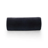 A long, navy-colored bolster pillow elevates beds and sofas in an instant. Crafted from saturated wool velvet, for a sustainable alternative to mohair, with a hidden zipper for a smooth silhouette.As lovers of wabi sabi aesthetics at Amethyst, we love the warm modern inspired Bridger Bolster Pillow - Monte Navy. Amethyst Home provides interior design, new home construction design consulting, vintage area rugs, and lighting in the Austin metro area.