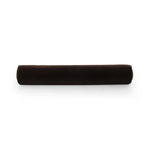 A long, chocolate-colored bolster pillow elevates beds and sofas in an instant. Crafted from saturated wool velvet, for a sustainable alternative to mohair, with a hidden zipper for a smooth silhouette Amethyst Home provides interior design, new home construction design consulting, vintage area rugs, and lighting in the Kansas City metro area.