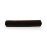 A long, chocolate-colored bolster pillow elevates beds and sofas in an instant. Crafted from saturated wool velvet, for a sustainable alternative to mohair, with a hidden zipper for a smooth silhouette Amethyst Home provides interior design, new home construction design consulting, vintage area rugs, and lighting in the Kansas City metro area.