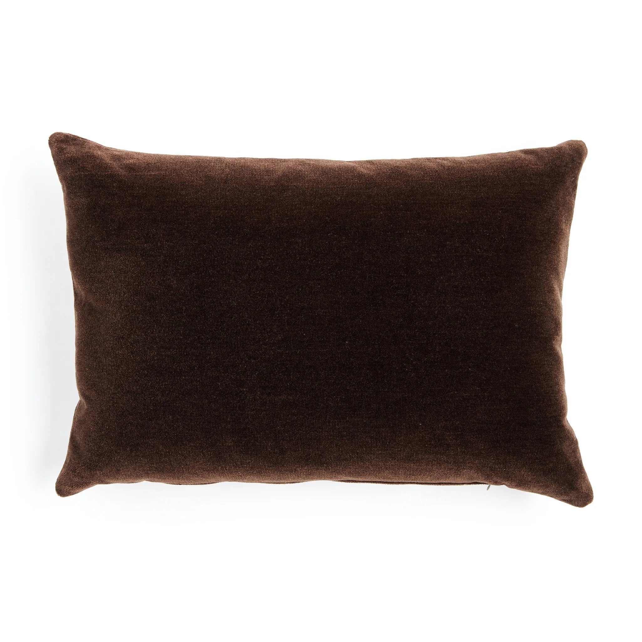 Featuring Bridger Monte Chocolate Pillow by Four Hands at Amethyst Home. Thick and reminiscent of a mohair style texture, the Bridger Monte Chocolate Pillow is an Amethyst fave.  Crafted from saturated solid wool velvet, a deep brown pillow offers a sustainable alternative to mohair. A clean-lined design with knife edges and a hidden zipper.Choose Your Opt. Amethyst Home provides interior design, new home construction design consulting, vintage area rugs, and lighting in the Des Moines metro area.