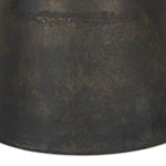 The simple pedestal shape gets extra character with subtle sculptural shaping around the base of this distressed bronze outdoor table. Cover or store inside during inclement weather and when not in use.As fans of luxe materials at Amethyst, we love the warm modern inspired Brixton Outdoor Round Dining Table 42". Amethyst Home provides interior design, new home construction design consulting, vintage area rugs, and lighting in the Newport Beach metro area.