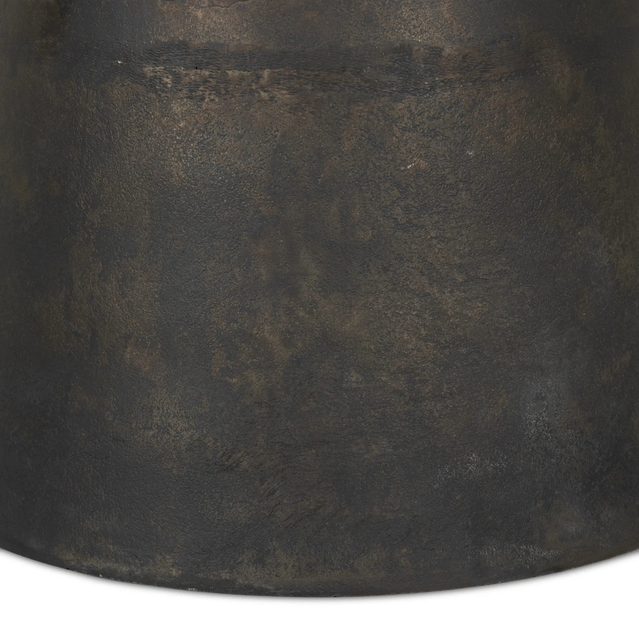 The simple pedestal shape gets extra character with subtle sculptural shaping around the base of this distressed bronze outdoor table. Cover or store inside during inclement weather and when not in use.As fans of luxe materials at Amethyst, we love the warm modern inspired Brixton Outdoor Round Dining Table 42". Amethyst Home provides interior design, new home construction design consulting, vintage area rugs, and lighting in the Newport Beach metro area.