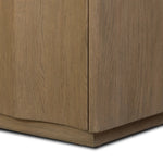 The traditional media console, reimagined. This warm oak piece features two sets of doors with shallow scalloping that draws the eye, providing a subtle visual flow. Rear cutouts for cord management.As lovers of natural aesthetics at Amethyst, we love the designer inspired Brookhurst Media Console - Drifted Oak Veneer. Amethyst Home provides interior design, new home construction design consulting, vintage area rugs, and lighting in the Winter Garden metro area.